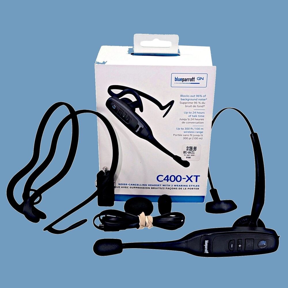 BlueParrott C400-XT Bluetooth Noise Cancelling Hands Free Headset Black